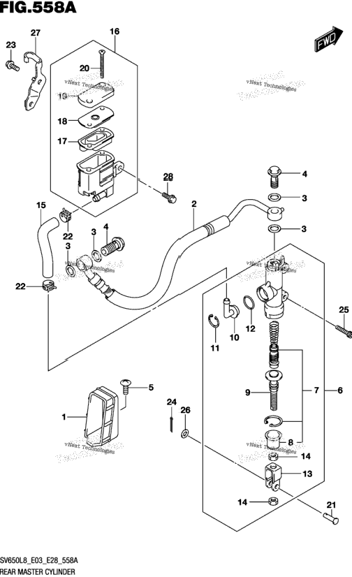 Rear Master Cylinder (Sv650l8 E03)