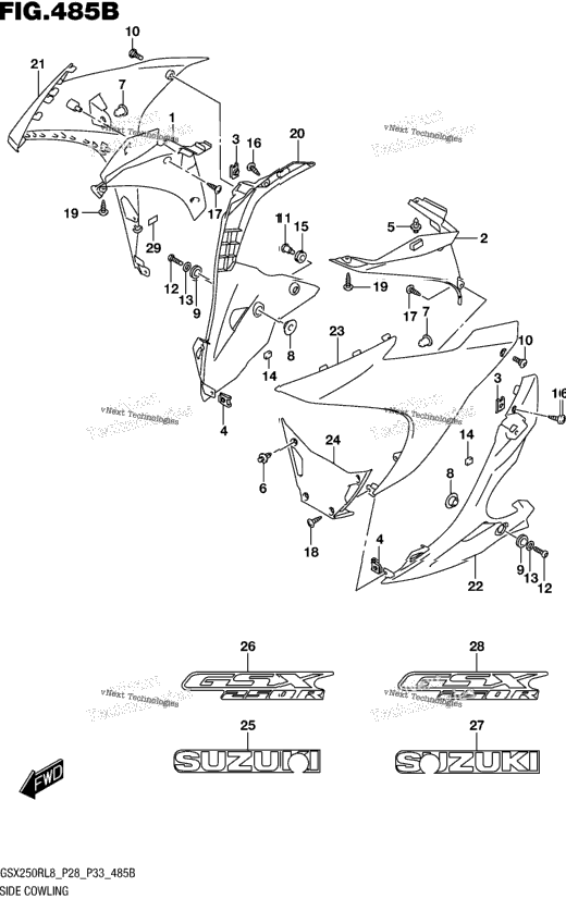 Side Cowling (Gw250rl8 P28) (For Qhw)