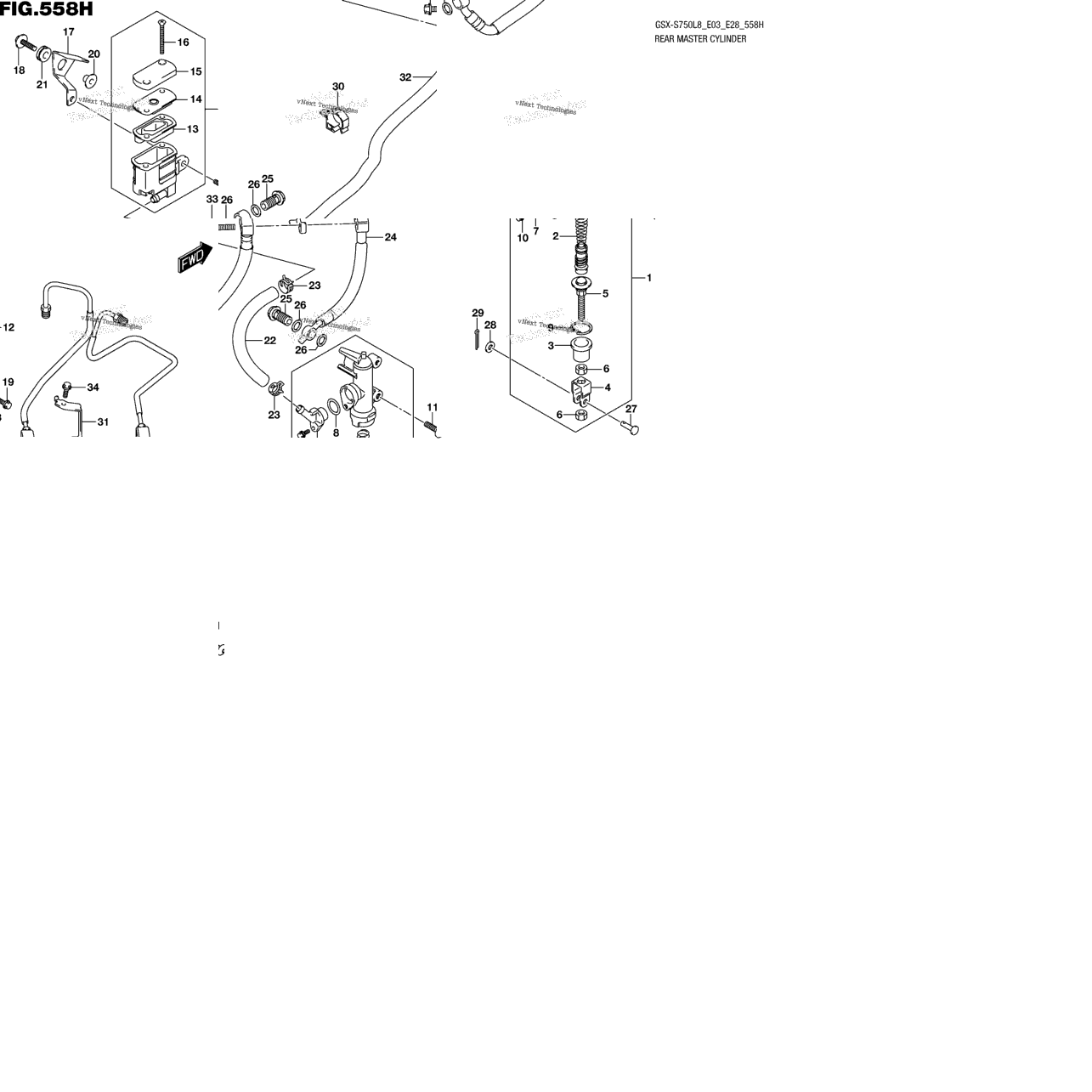 Rear Master Cylinder (Gsx-S750azl8 E33)