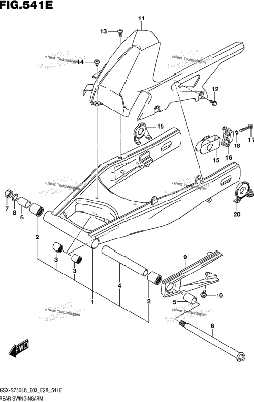 Rear Swingingarm (Gsx-S750al8 E28)