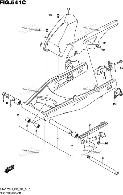 Rear Swingingarm (Gsx-S750zl8 E03)
