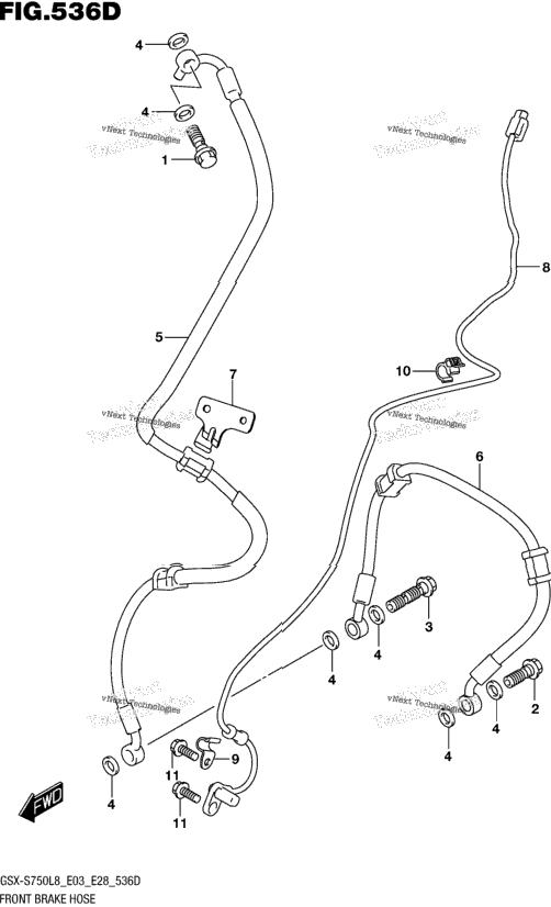 Front Brake Hose (Gsx-S750zl8 E33)