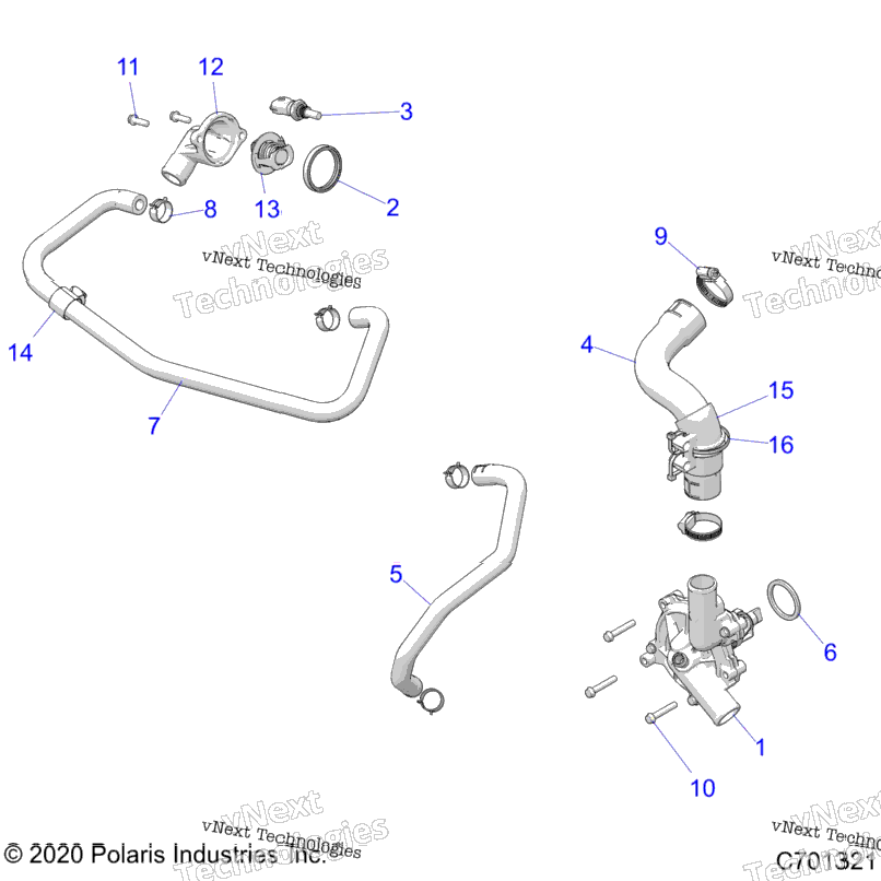 Engine, Waterpump And Bypass