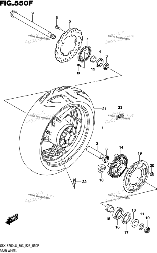 Rear Wheel (Gsx-S750al8 E33)