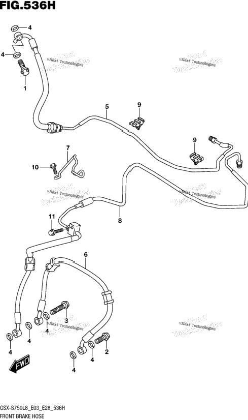 Front Brake Hose (Gsx-S750azl8 E33)