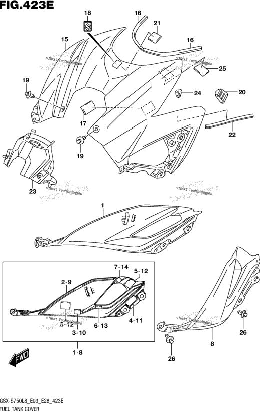 Fuel Tank Cover (Gsx-S750al8 E28)