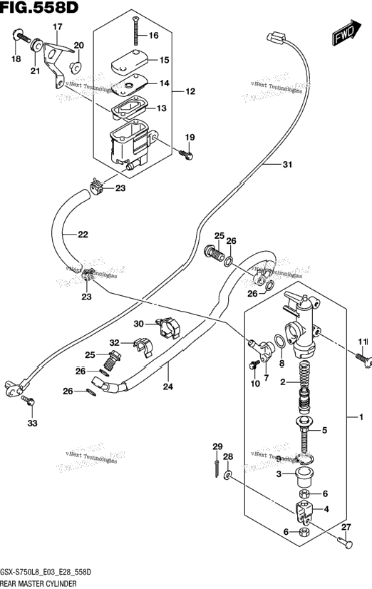 Rear Master Cylinder (Gsx-S750zl8 E33)