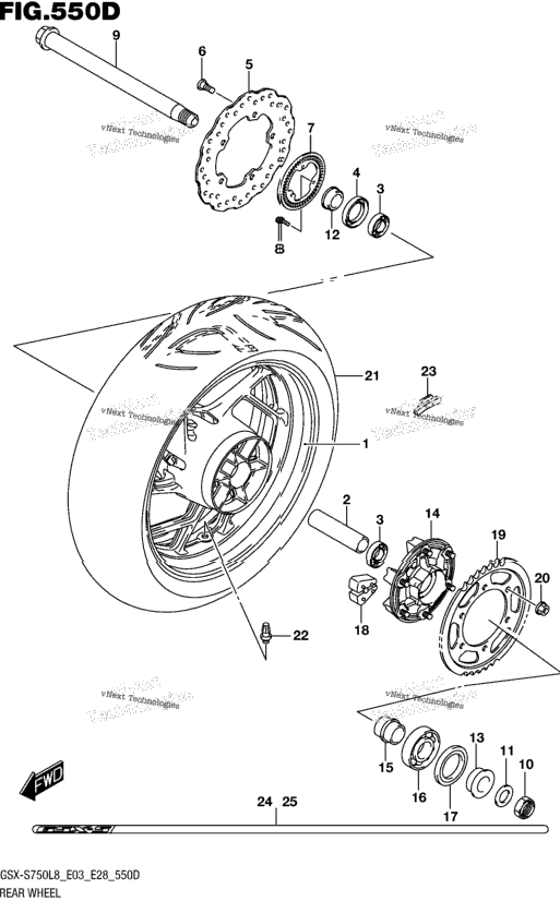 Rear Wheel (Gsx-S750zl8 E33)