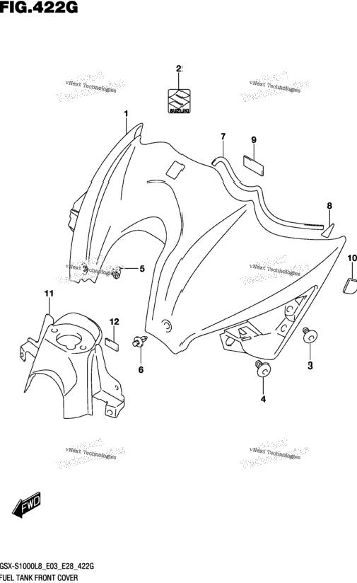 Fuel Tank Front Cover (Gsx-S1000al8 E33)