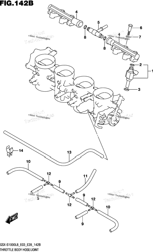 Throttle Body Hose/Joint (Gsx-S1000azl8 E03)