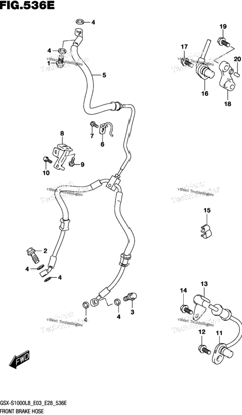 Front Brake Hose (Gsx-S1000l8 E33)