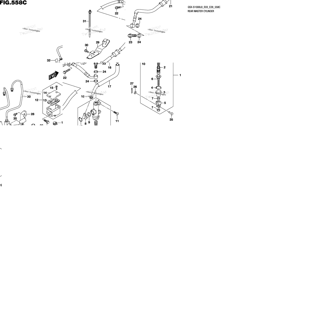 Rear Master Cylinder (Gsx-S1000al8 E28)