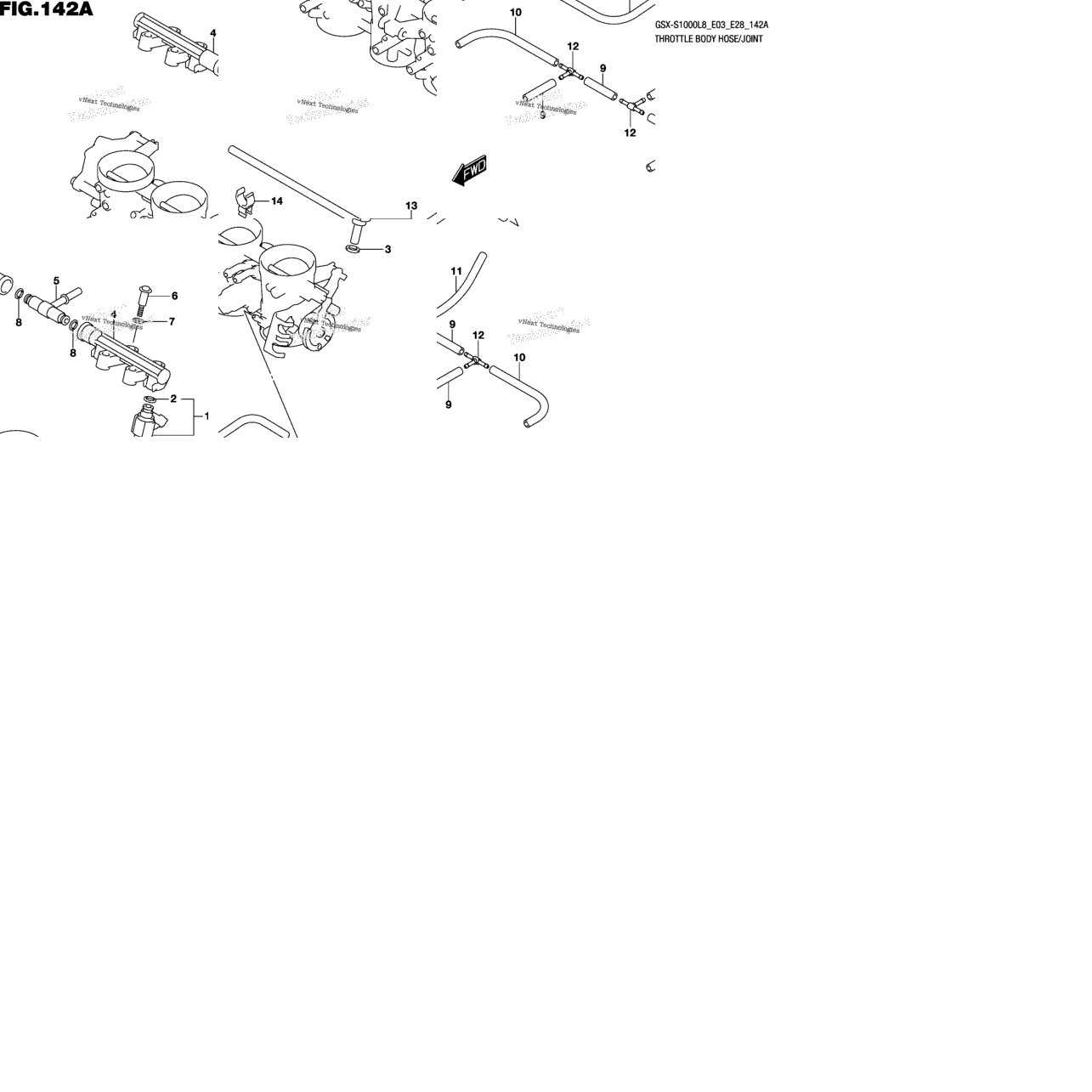 Throttle Body Hose/Joint (Gsx-S1000al8 E03)