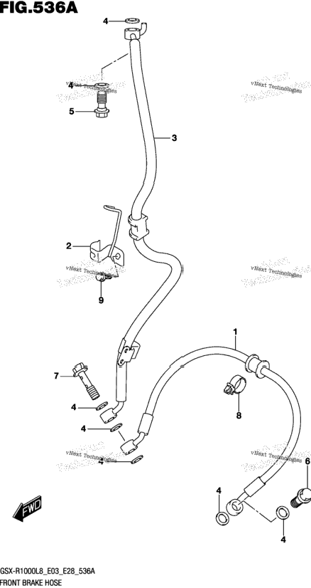 Front Brake Hose (Gsx-R1000l8 E03)