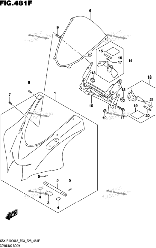 Cowling Body (Gsx-R1000al8 E03) (For Ykv)