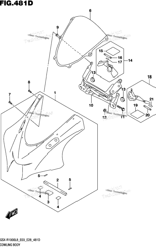 Cowling Body (Gsx-R1000l8 E33) (For Ykv)