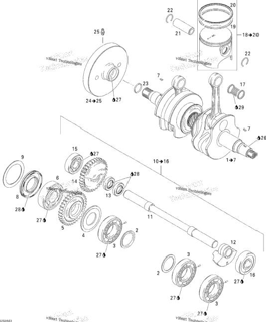 Crankshaft, Pistons And Balance Shaft