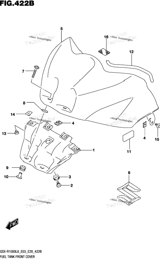 Fuel Tank Front Cover (Gsx-R1000l8 E03) (For Ykv)