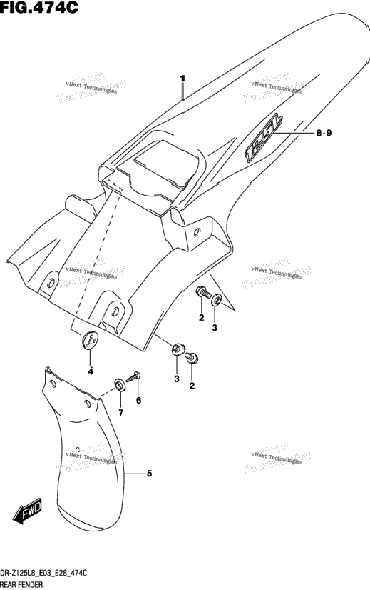Rear Fender (Dr-Z125ll8 E28)