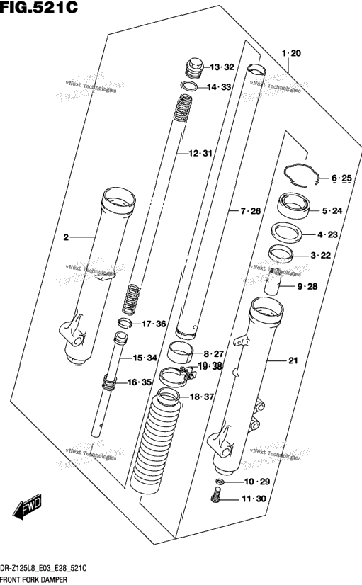 Front Fork Damper (Dr-Z125ll8 E28)