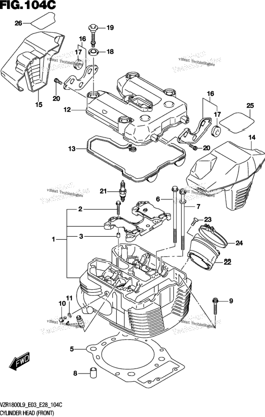 Cylinder Head (Front) (Vzr1800bzl9 E28)