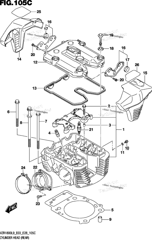 Cylinder Head (Rear) (Vzr1800bzl9 E28)