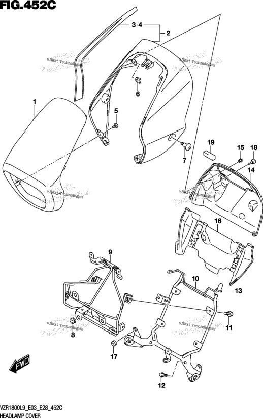 Headlamp Cover (Vzr1800bzl9 E03) (Av4)