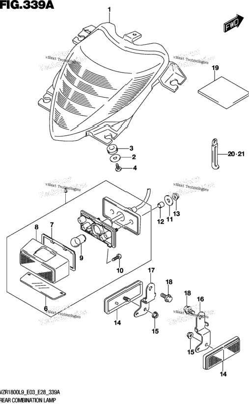 Rear Combination Lamp (Vzr1800l9 E28)