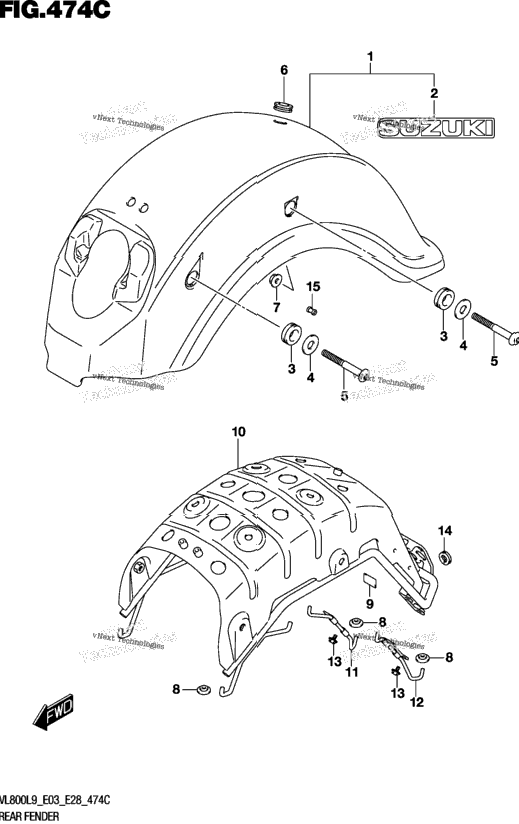 Rear Fender (Vl800l9 E33)