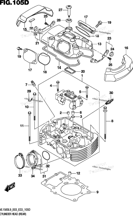 Cylinder Head (Rear) (Vl1500tl9 E33)