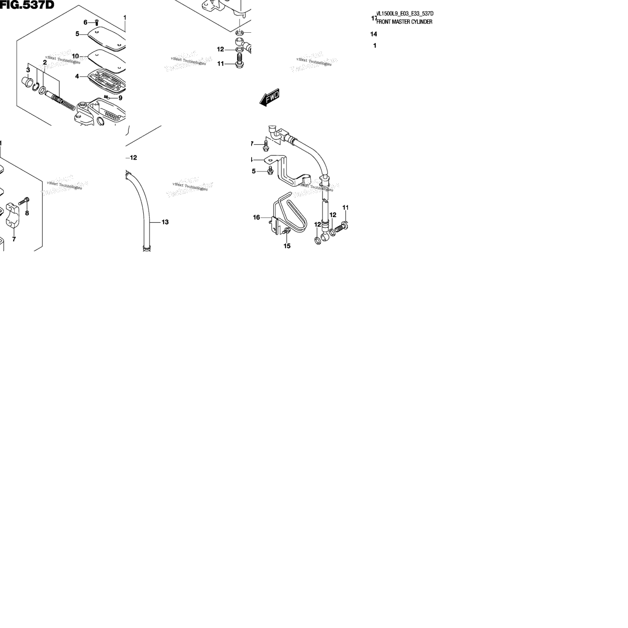 Front Master Cylinder (Vl1500tl9 E33)