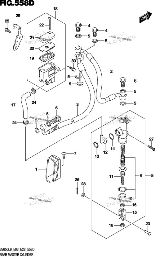 Rear Master Cylinder (Sv650al9 E33)