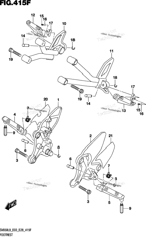 Footrest (Sv650xal9 E33)