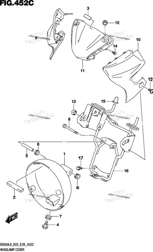 Headlamp Cover (Sv650al9 E28)