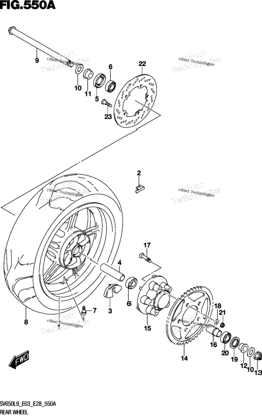 Rear Wheel (Sv650l9 E03)