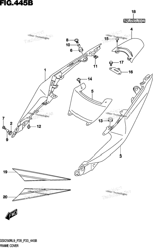 Frame Cover (Gsx250rl9 P28) (For 4Cx,Ay4,Bee)