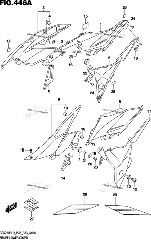 Frame Lower Cover (Gsx250rl9 P28)