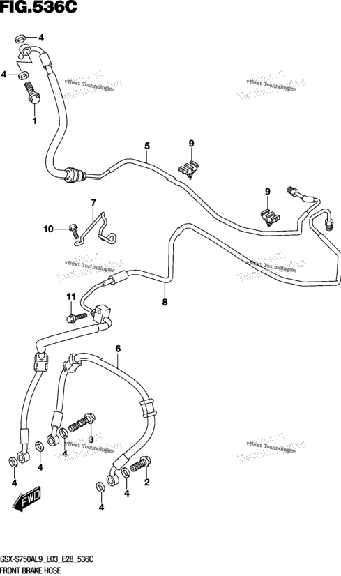 Front Brake Hose (Gsx-S750al9 E28)