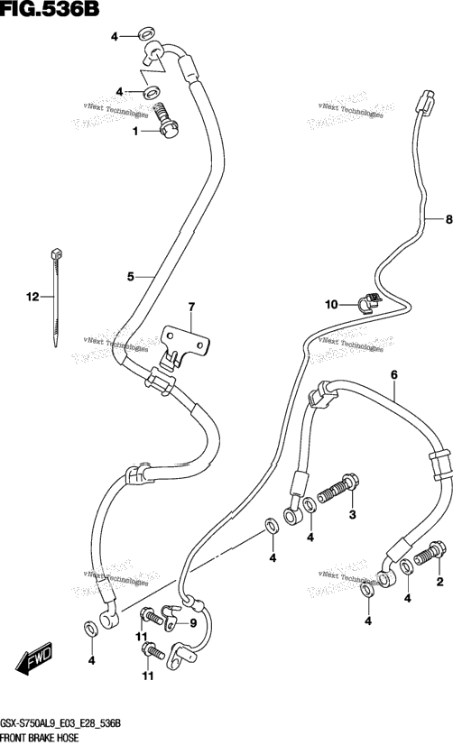 Front Brake Hose (Gsx-S750zl9 E33)