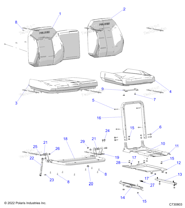Body, Seat Asm. And Slider R24rrsd4ca/Sd4ck