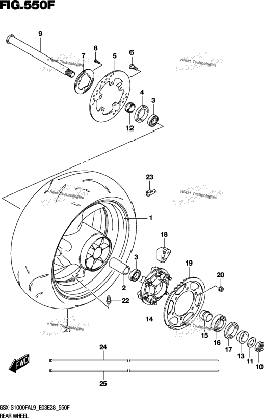 Rear Wheel (Gsx-S1000fyal9 E33)