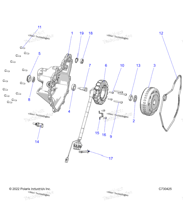 Engine, Stator Cover & Flywheel