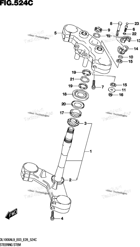 Steering Stem (Dl1000xal9 E33)