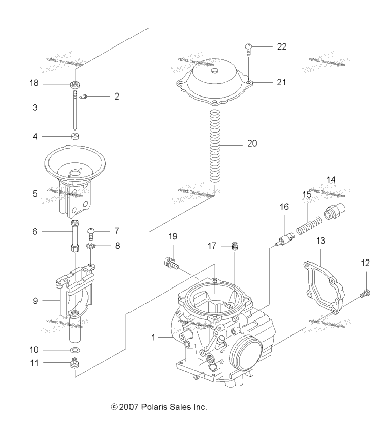 Engine, Carburetor, Upper