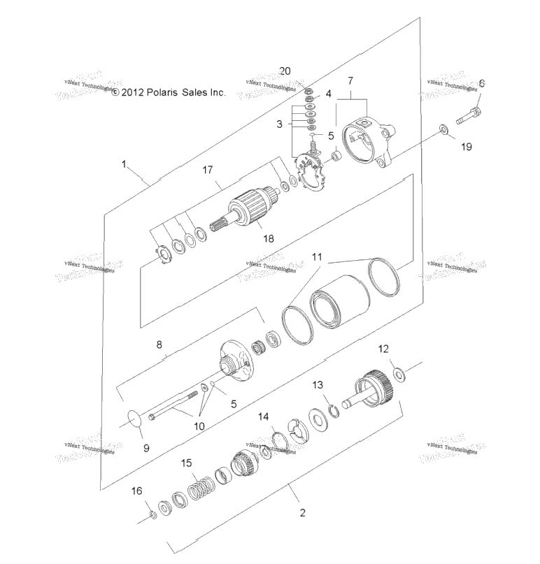 Engine, Starting System (49Atvstarter12sp500)