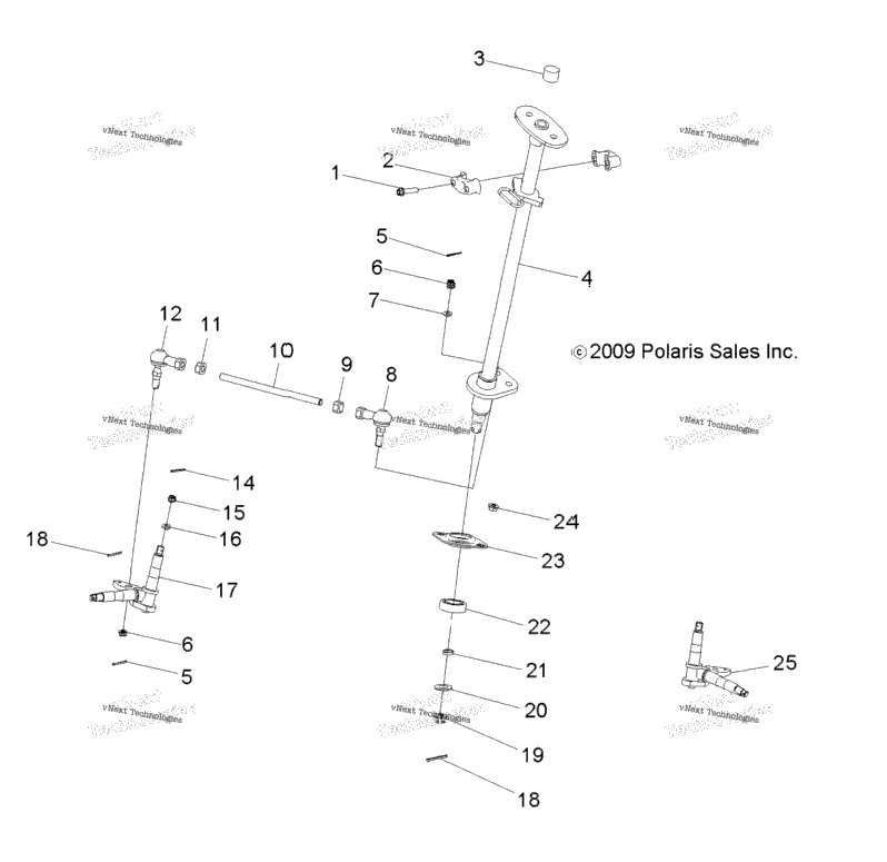 Steering, Steering Post & Tie Rod Asm