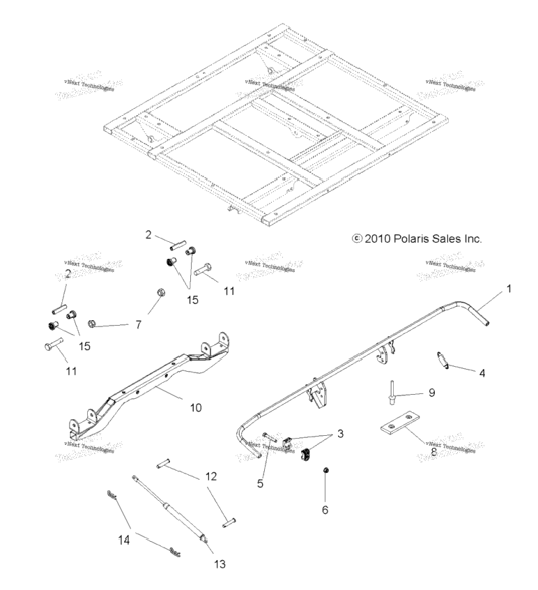 Body, Dump Box Lever & Shock Mounting