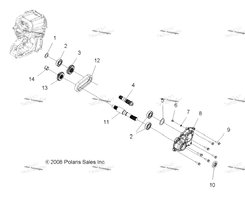 Drive Train, Main Gearcase Output Shaft