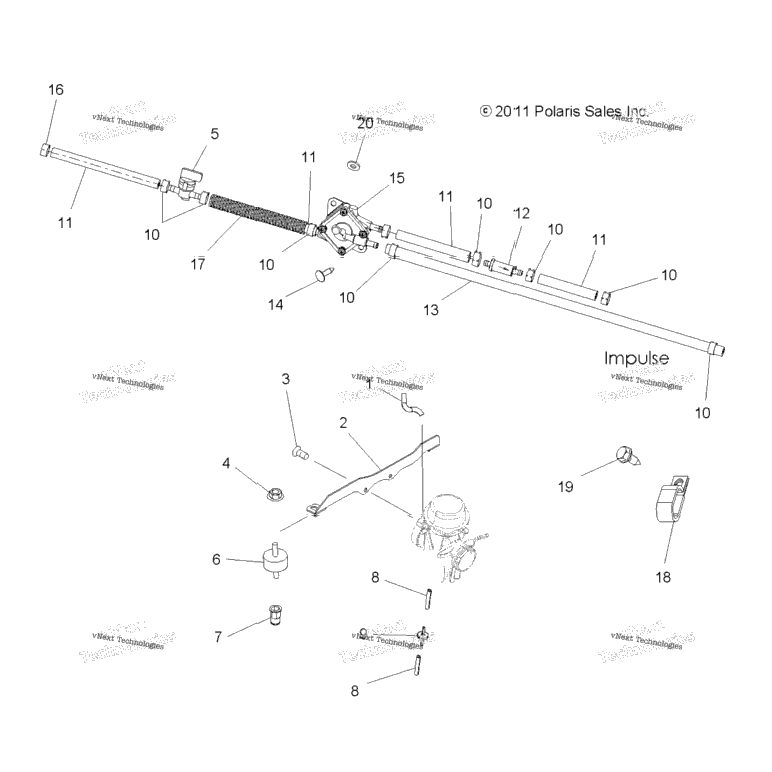 Engine, Carburetor Mounting & Fuel Lines