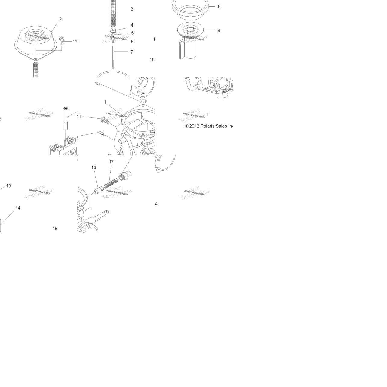 Engine, Carburetor, Upper